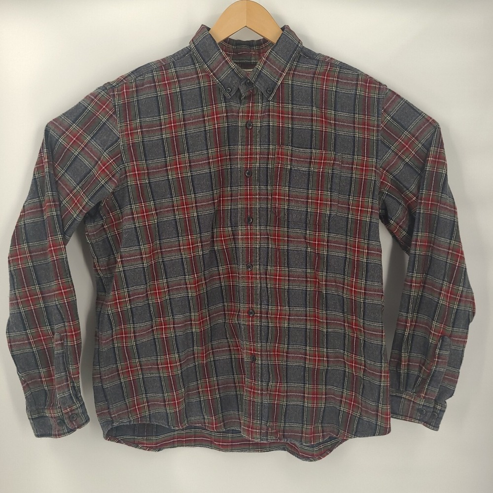 LL Bean Men's XL Flannel Plaid Traditional Fit Long Sleeve Button Shirt